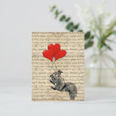 Eichhörnchen und Herzblasen Postkarte (Stehend Vorderseite)