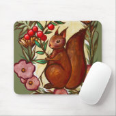 Eichhörnchen und Holly Winter Rote Eichhörnchen Mousepad (Mit Mouse)
