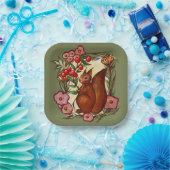 Eichhörnchen und Holly Winter Rote Eichhörnchen Pappteller (Party)