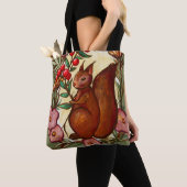 Eichhörnchen und Holly Winter Rote Eichhörnchen Tasche (Von Nahem)