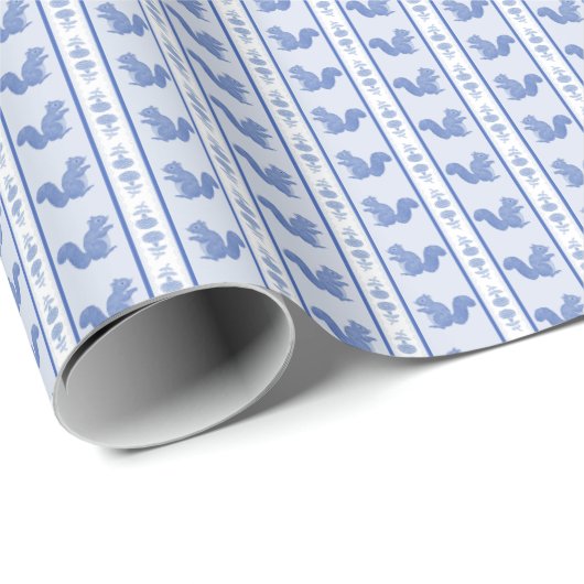 Eichhörnchen und Hortensien Geschenkpapier (Rolleneckpunkt)