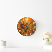 Eichhörnchen Und Kind Rustikale Herbstwalduhr Runde Wanduhr (Zuhause)