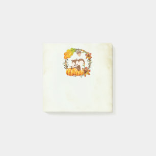 Eichhörnchen und Kürbiskins Rustikale Kranke Vinta Post-it Klebezettel