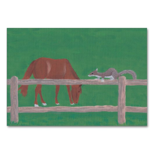 Eichhörnchen und Lesekarten für Erwachsene Tischnummer (Vorderseite)