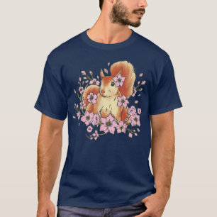 Eichhörnchen und lustiges Eichhörnchen mit Sakura  T-Shirt