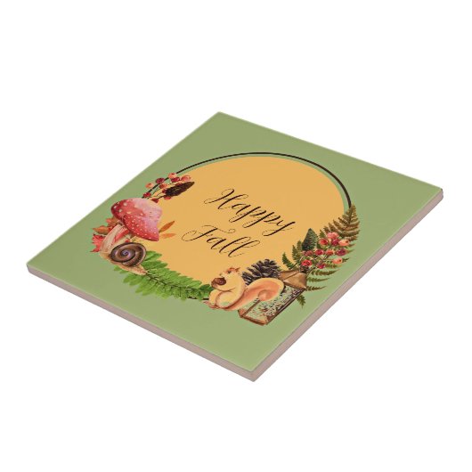 Eichhörnchen und Natur mit anpassbarem Text Fliese (Seite)