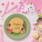 Eichhörnchen und Natur mit anpassbarem Text Pappteller (Party)