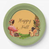 Eichhörnchen und Natur mit anpassbarem Text Pappteller (Vorderseite)