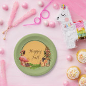 Eichhörnchen und Natur mit anpassbarem Text Pappteller (Party)