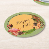 Eichhörnchen und Natur mit anpassbarem Text Runder Pappuntersetzer (Angewinkelt)