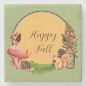 Eichhörnchen und Natur mit anpassbarem Text Steinuntersetzer (Vorderseite)