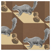 Eichhörnchen und Nüsse Stoff (Nahaufnahme)