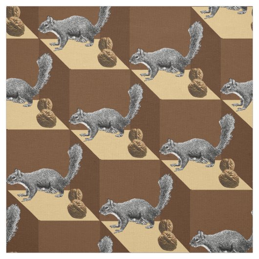 Eichhörnchen und Nüsse Stoff (Muster)