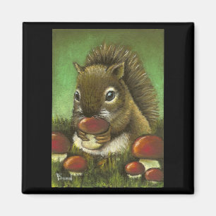 Eichhörnchen und Pilze Magnet