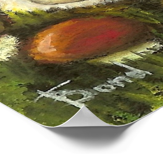 Eichhörnchen und Pilze Poster (Ecke)