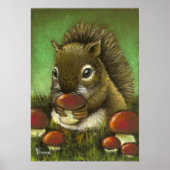 Eichhörnchen und Pilze Poster (Vorne)