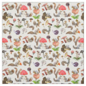 Eichhörnchen und Pilzstoffe Stoff (Muster)