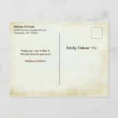 Eichhörnchen und Pumpkins fallen Rustikales STD Ankündigungspostkarte (Rückseite)