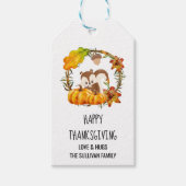 Eichhörnchen und Pumpkins Rustikaler Kranz Geschenkanhänger (Vorderseite)