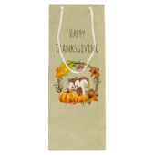 Eichhörnchen und Pumpkins Rustikaler Kranz Geschenktüte Für Weinflaschen (Rückseite)