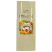 Eichhörnchen und Pumpkins Rustikaler Kranz Geschenktüte Für Weinflaschen (Vorderseite)