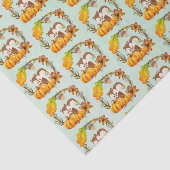 Eichhörnchen und Pumpkins Rustikales Wreath Patter Seidenpapier (Ausschnitt)