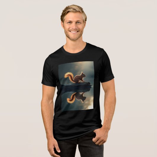 "Eichhörnchen und Reflexion" Tri-Blend Shirt (Vorderseite voll)