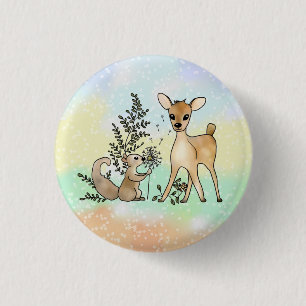 Eichhörnchen und Reh Button