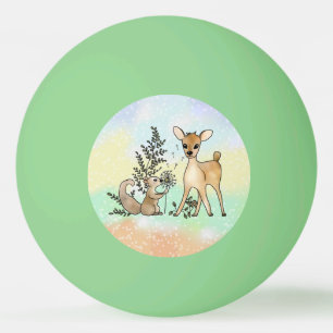 Eichhörnchen und Reh Tischtennisball