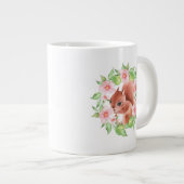 Eichhörnchen und rosa Blume Jumbo-Tasse (Vorderseite Rechts)