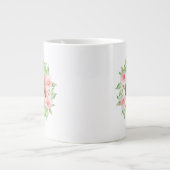 Eichhörnchen und rosa Blume Jumbo-Tasse (Vorderseite)