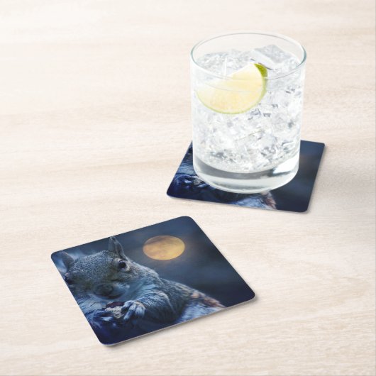 Eichhörnchen-Untersetzer Rechteckiger Pappuntersetzer (Vor Ort)