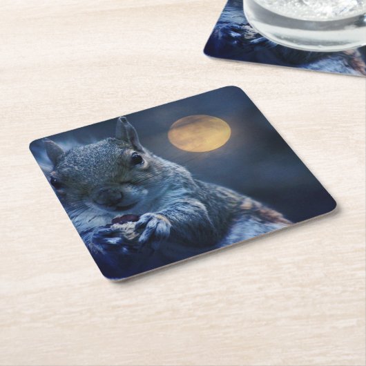 Eichhörnchen-Untersetzer Rechteckiger Pappuntersetzer (angewinkelt)