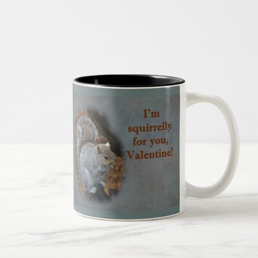 Eichhörnchen-Valentinstag-Karte Zweifarbige Tasse (Rechts)