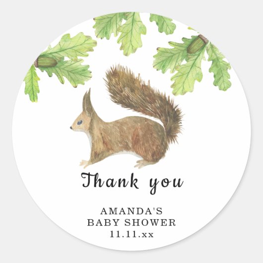 Eichhörnchen - vielen Dank Runder Aufkleber (Vorderseite)