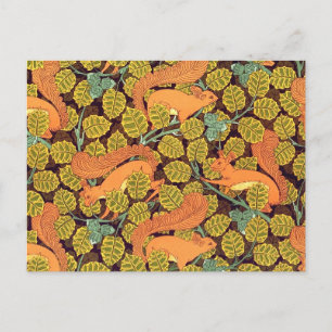 Eichhörnchen Vintage Wallpaper Postkarte