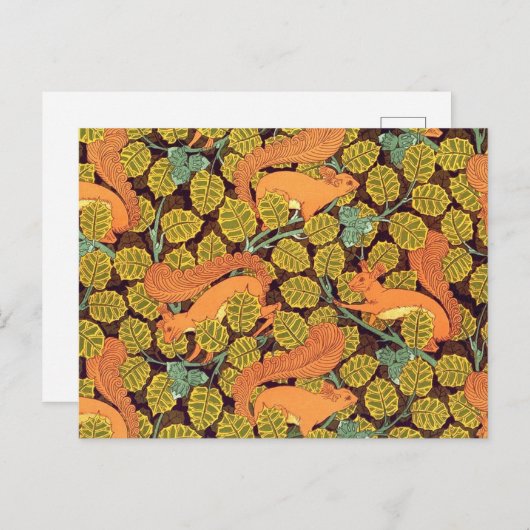 Eichhörnchen Vintage Wallpaper Postkarte (Vorne/Hinten)