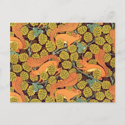 Eichhörnchen Vintage Wallpaper Postkarte (Vorderseite)