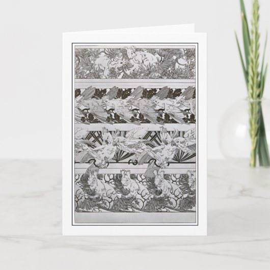 Eichhörnchen & Vögel des Jugendstils, Mucha Karte (Vorderseite)