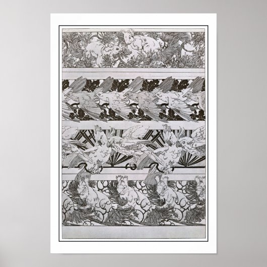 Eichhörnchen & Vögel des Jugendstils, Mucha Poster (Vorne)