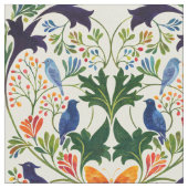 Eichhörnchen Vögel & Schmetterlinge Muster Stoff (Nahaufnahme)