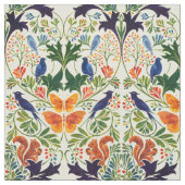 Eichhörnchen Vögel & Schmetterlinge Muster Stoff (Muster)