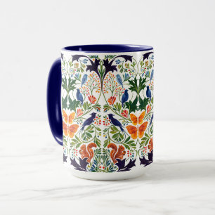 Eichhörnchen Vögel & Schmetterlinge Muster Tasse