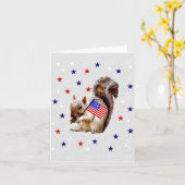 Eichhörnchen vom 4. Juli Karte (Gelbe Blume)