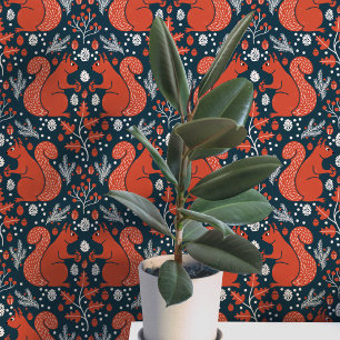 Eichhörnchen Wald Waldmuster Tapete