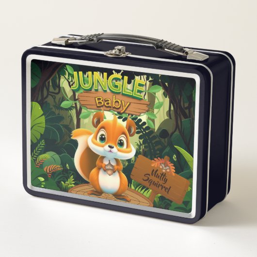 Eichhörnchen Wald Wildlife Forest Animal Lovers 🐿 Metall Brotdose (Vorderseite)