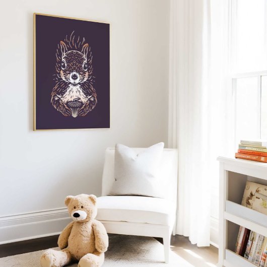 Eichhörnchen | Waldtierhörnchenmauer Print Poster