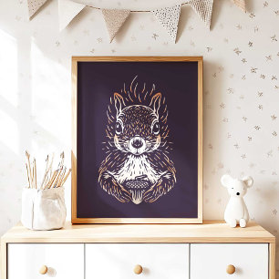 Eichhörnchen   Waldtierhörnchenmauer Print Poster