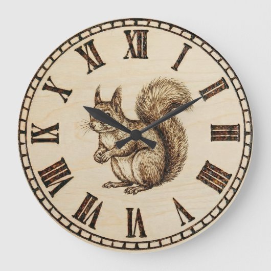 Eichhörnchen-Wanduhr Große Wanduhr (Vorderseite)