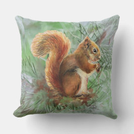 Eichhörnchen Wasserfarbe Tierart Kissen Für Draußen